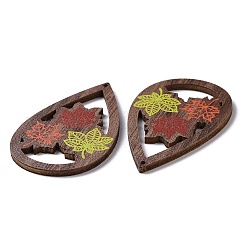 Grands pendentifs en bois de tremble imprimé à face unique sur le thème de l'automne&nbsp;WOOD-G015-04A