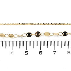 Ожерелья из латунного кабеля и плоских цепочек с пайетками для женщин&nbsp;NJEW-D302-40G