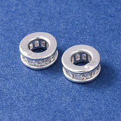 Латунь микропаве прозрачный кубический цирконий европейский бисер&nbsp;KK-C157-25S