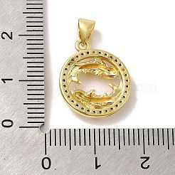 Pendenti in ottone con micro pavé di zirconi a tema zodiaco&nbsp;KK-M273-05B-G