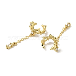 Orecchini da donna con pavé di ottone placcato a cremagliera&nbsp;EJEW-P280-13G