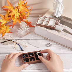Boîte de présentation de bijoux en bois mini rectangle&nbsp;CON-WH0095-44B