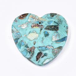 Собранные синтетические имперские яшмы и бирюзовые подвески&nbsp;G-S329-034A