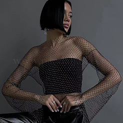 Chaînes de corps en polyester et strass&nbsp;WG96638-06
