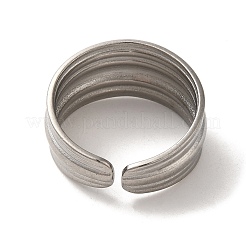 Anillo de puño abierto de acero inoxidable 304 que no se deslustra&nbsp;RJEW-C068-03B-P