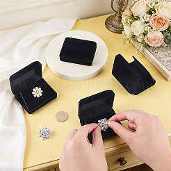 Boîtes à bijoux floquées pour badge&nbsp;CON-WH0112-067B