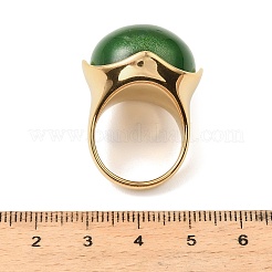 Fingerringe aus Edelstahl 304 mit Katzenaugen-Motiv für Damen&nbsp;RJEW-Z143-02G-02