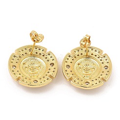 Латунные микро проложить серьги стержня кубического циркония&nbsp;EJEW-E600-01G