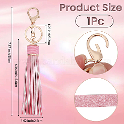 1 porte-clés à pompon en cuir PU&nbsp;KEYC-CL0001-51A