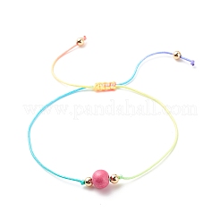 Bracelet en perles rondes tressées en bois naturel&nbsp;BJEW-JB08564