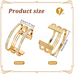 1шт. браслеты-манжеты из сплава для женщин&nbsp;BJEW-LP0003-32G