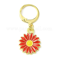 Decorazioni pendenti in lega di smalto con girasole&nbsp;HJEW-JM01542