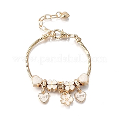 Сплав эмаль европейские бусины браслеты с подвесками&nbsp;BJEW-F495-18G