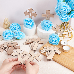 18 pièce de décoration de croix en bois pour Halloween&nbsp;DJEW-OC0001-41