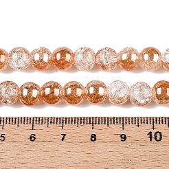 Brins de perles de verre craquelées électrolytiques&nbsp;X-EGLA-N014-8mm-01