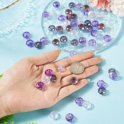 50 Stück 5 Farben lila Farbthema transparente europäische Glasperlen&nbsp;GPDL-TA0001-09