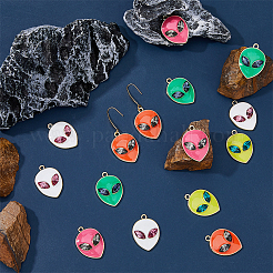 20шт 5 цвета сплава эмалевые подвески&nbsp;ENAM-FH0001-61