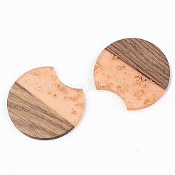 Pendentifs en résine transparente et bois de noyer&nbsp;X-RESI-S389-001A-B02