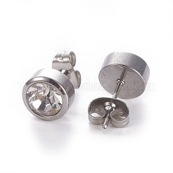 Ohrstecker aus 304 Edelstahl mit Strassen&nbsp;EJEW-F227-02P-C