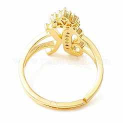 Прозрачная буквица из кубического циркония с регулируемым кольцом в виде короны&nbsp;LS-RJEW-M139-17K