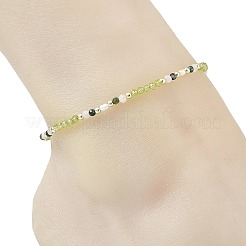 Cavigliere con perline di perle naturali arcobaleno&nbsp;AJEW-AN00855-01