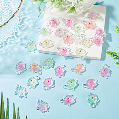 30 pendentif en acrylique transparent et poudre pailletée&nbsp;TACR-TA0001-91