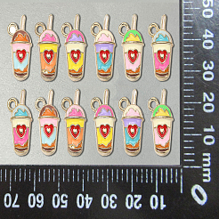 60шт 6 цвета сплава эмалевые подвески&nbsp;ENAM-CJ0003-14