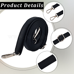 1 шт. регулируемых ремней для сумки из искусственной кожи черного цвета&nbsp;AJEW-CL0002-19P