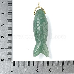 Резные подвески из натурального зеленого авантюрина&nbsp;G-P599-07G-06