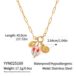 Овальные подвески в форме ракушки из европейской нержавеющей стали 304 для женщин&nbsp;WX6580