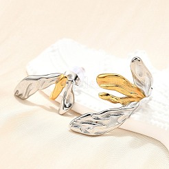 Двухцветные серьги-гвоздики из нержавеющей стали 304 для женщин&nbsp;EJEW-R023-01GP-04