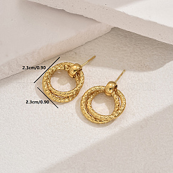 Стильные геометрические двухслойные серьги-гвоздики из текстурированной нержавеющей стали 201&nbsp;RQ1925-3