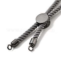 Bracelets coulissants en corde milan torsadée à moitié finis&nbsp;FIND-G032-01B-03