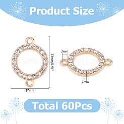 Ciondoli per connettori in strass di cristallo in lega da 60 pz&nbsp;FIND-HS0002-58KCG