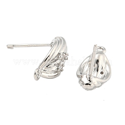 Латунные серьги-гвоздики из циркония&nbsp;LS-KK-U015-07P