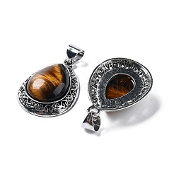 Подвески-капли из натурального тигрового глаза&nbsp;G-A093-03AS-03