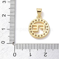 Messing micro pave klare zirkonia anhänger&nbsp;KK-L268-019G-02