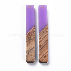 Grands pendentifs en résine et bois de noyer&nbsp;RESI-S358-39K