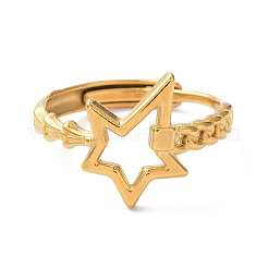 Ionenplattierung (IP) 304 Edelstahl Hohlstern verstellbare Ringe&nbsp;RJEW-D006-23G