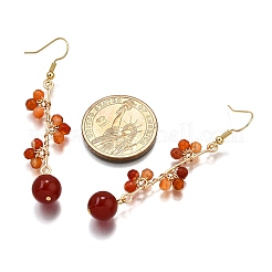 Натуральные сердолик серьги висячие серьги&nbsp;EJEW-TA00653-01