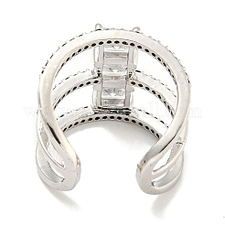 Квадратная стойка с покрытием из латуни с микро-паве и кубическим цирконием&nbsp;RJEW-F162-14P