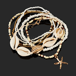 2 sachet de bracelets de cheville d'été en perles de verre de plage&nbsp;AJEW-TA0003-69F