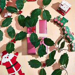 45 шт. искусственные листья падуба из пенопласта и ткани&nbsp;AJEW-SC0031-52B