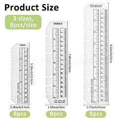 24шт 3 стиля пластиковая закладка линейка&nbsp;AJEW-FH0006-04B