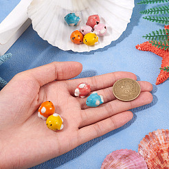 12 шт. 6-х цветные перламутровые фарфоровые бусины ручной работы для изготовления ожерелий и браслетов&nbsp;PORC-TA0001-22