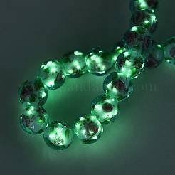 Perles lumineuses artisanales en verre filé et en poudre pailletée&nbsp;LAMP-Q041-01D