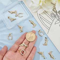 12шт 3 стиля латунные подвески с микропаве и кубическим цирконием&nbsp;KK-BBC0019-41