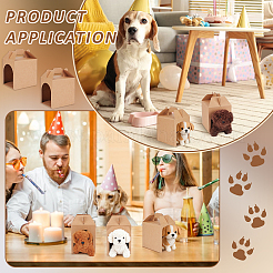 Scatole regalo per animali domestici in carta kraft&nbsp;CON-WH0089-238B