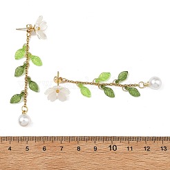 Boucles d'oreilles à tige en acier inoxydable 304 avec imitation perle en plastique ABS&nbsp;EJEW-JE07419