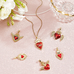 6 шт. 6 стиля латунных эмалевых подвесок&nbsp;KK-BBC0019-85